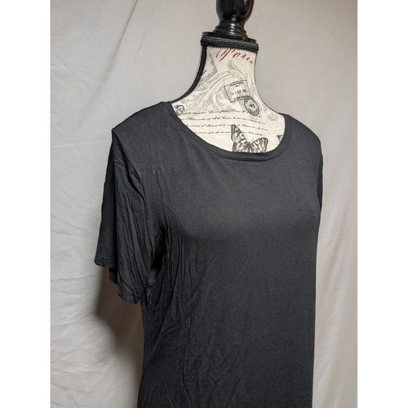 Old‎ Navy Women's Luxe Black Scoop Neck Draped T-Shirt Size Large - Picture 2 of 6